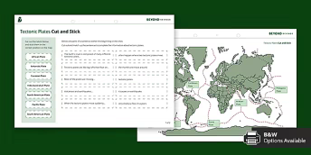Tectonic Plates Cut and Stick Worksheet